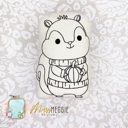doodle coloring stuffed mr. bear doll ith digital embroidery file (copy)