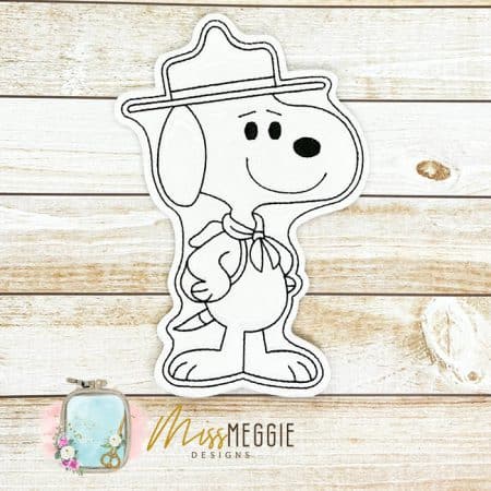 flat coloring dolls beagle scout doggie dog ith digital embroidery designs
