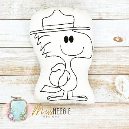 doodle coloring stuffed wood yellow bird scout ith digital embroidery file