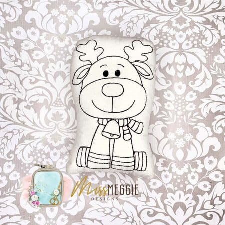 doodle coloring stuffed valentine otter with heart ith digital embroidery file (copy)