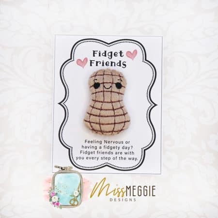 fidget friend, worry pet, pocket, positive, big eye frog, froggy ith embroidery digital design file (copy)