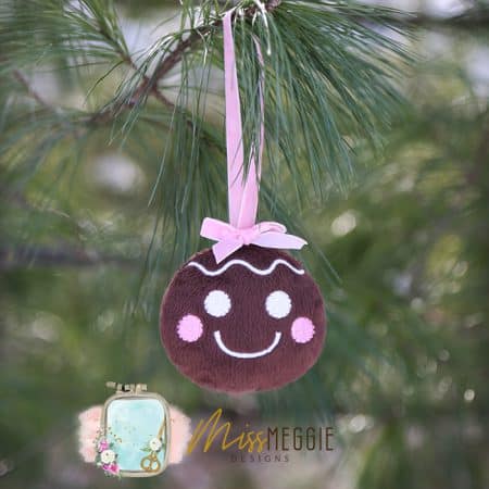 stuffie ornament snowman head christmas tree ith embroidery digital design file (copy)