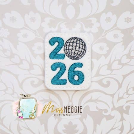 new year 2025 disco ball retro feltie ith embroidery design file (copy)