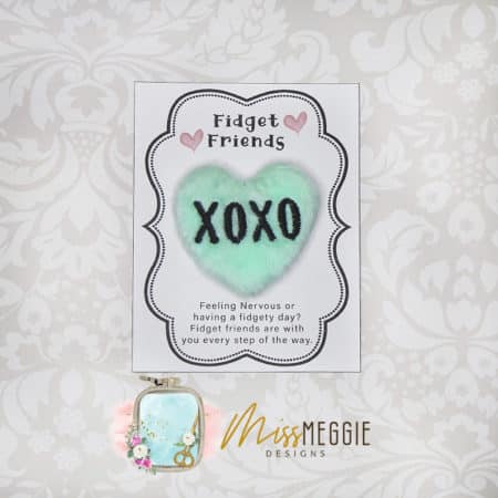 fidget friend, worry pet, pocket, positive, sweet heart, xoxo ith embroidery digital design file