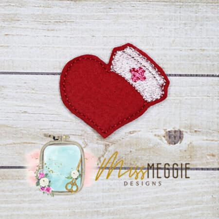 nurse heart, valentine feltie ith embroidery design file