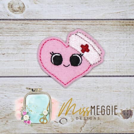 nurse heart, valentine feltie ith embroidery design file (copy)