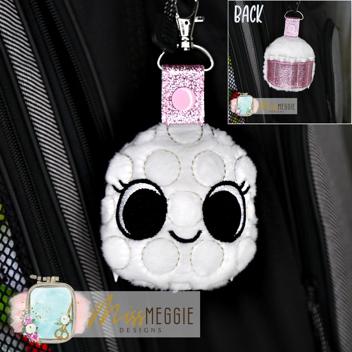 stuffie golf tee holder big eye golf ball girl ith embroidery digital design file