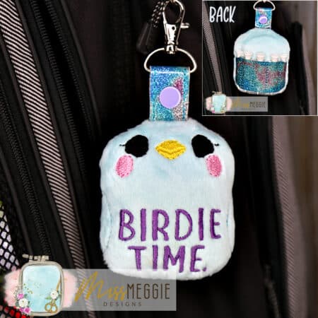 stuffie golf tee holder birdie time cute bird ith embroidery digital design file