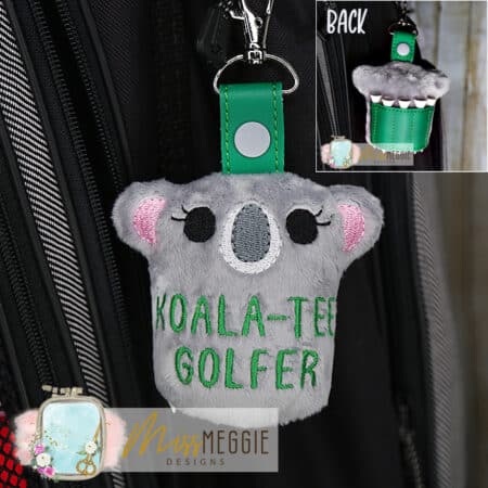 stuffie golf tee holder koala tee golfer australia ith embroidery digital design file