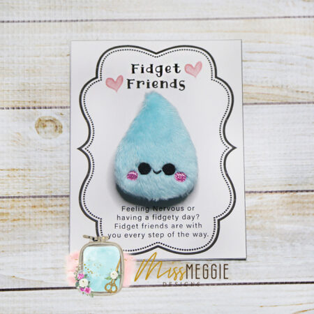 fidget friend, worry pet, pocket, positive, rain drop, tear drop, grief ith embroidery digital design file