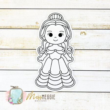 flat coloring doll princess m ith digital embroidery designs (copy)