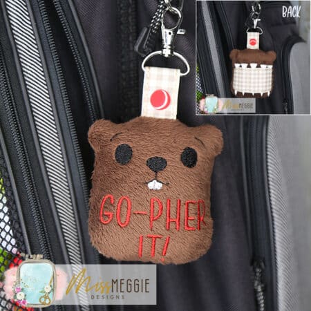 stuffie golf tee holder positive gopher caddy groundhog ith embroidery digital design file