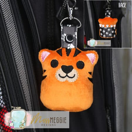 stuffie golf tee holder tiger big cat ith embroidery digital design file