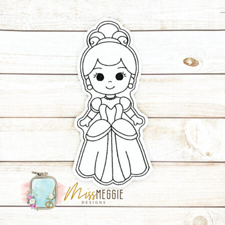 flat coloring doll princess punzel ith digital embroidery designs (copy)
