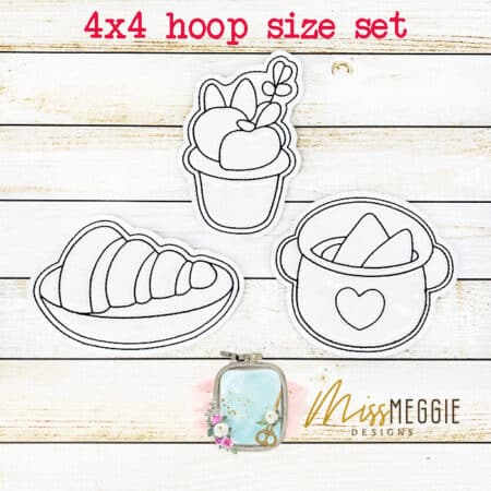 flat coloring doll 4x4 hoop set soup time food ith digital embroidery designs