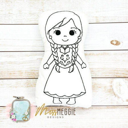 doodle coloring stuffed princess p indian ith digital embroidery file 3 sizes (copy)