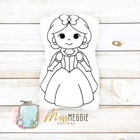 doodle coloring stuffed princess t louisiana ith digital embroidery file 3 sizes (copy)
