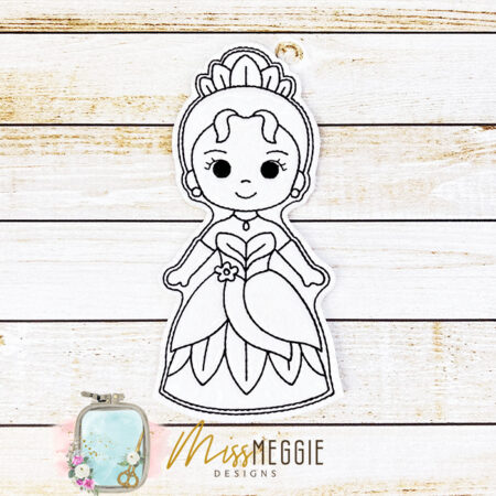 flat coloring doll princess b ith digital embroidery designs (copy)