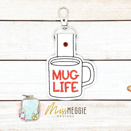 snaptab mug life coffee cup ith digital embroidery design file