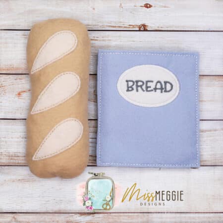 play food french loaf with bag ith embroidery design file