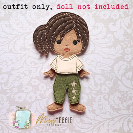dress up doll clothes crop top and mc hammer pants with stars set ith