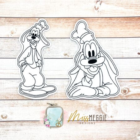 flat coloring doll silly funny dog ith digital embroidery designs