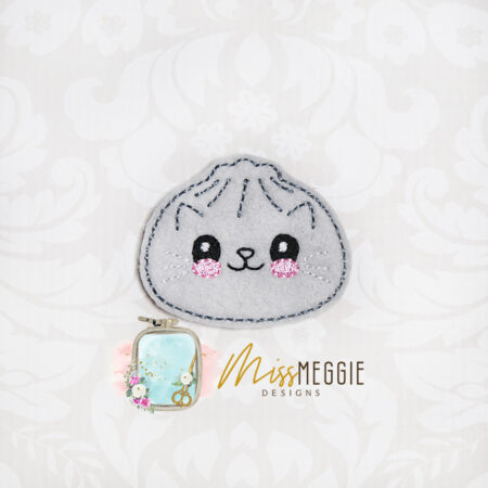 squishy dumpling kawaii animal kitty cat feltie ith embroidery design file