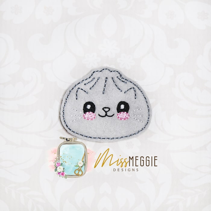 squishy dumpling kawaii animal kitty cat feltie ith embroidery design file