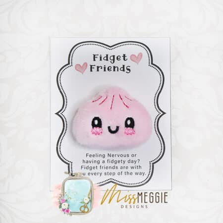 fidget friend, worry pet, pocket, positive, squishy dumpling ith embroidery digital design file