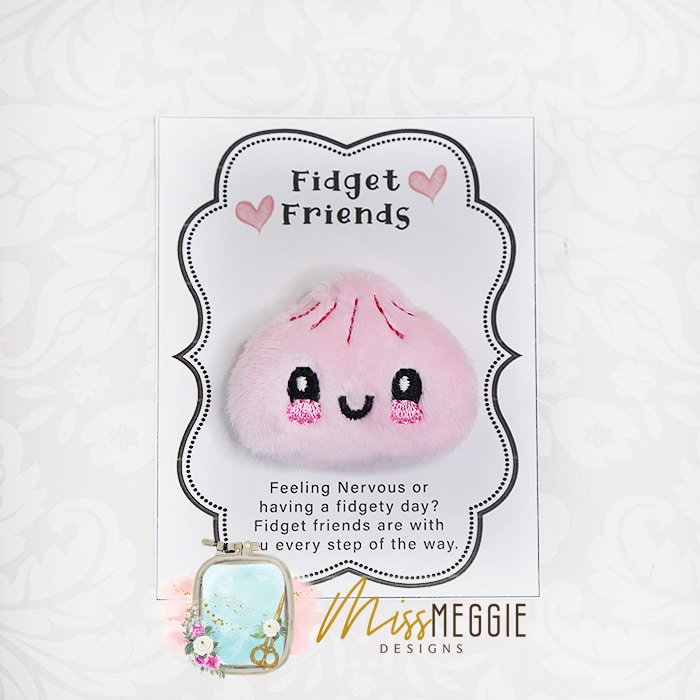 fidget friend, worry pet, pocket, positive, squishy dumpling ith embroidery digital design file