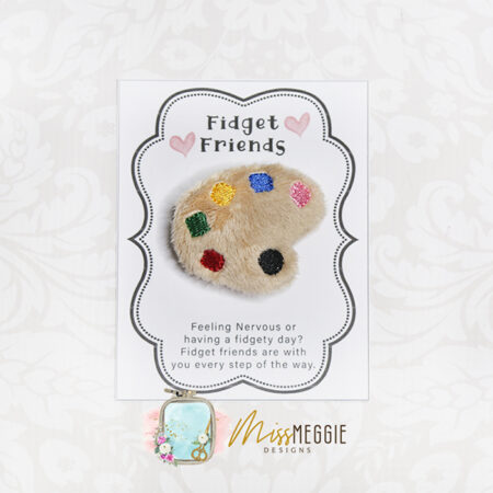 fidget friend, worry pet, pocket, positive, paint palette artist ith embroidery digital design file