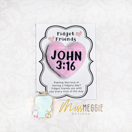 fidget friend, worry pet, pocket, positive, bible verse john 3:16 jesus ith embroidery digital design file